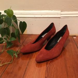 Cute Vintage Burnt Orange Kitten Heels